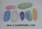 NGP8885 16*38mm - 25*60mm sticks crackle quartz pendants wholesale