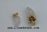 NGP8887 10*35mm - 20*45mm sticks crackle quartz pendants