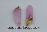 NGP8890 10*35mm - 20*45mm sticks crackle quartz pendants