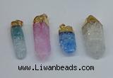 NGP8895 10*35mm - 20*45mm sticks crackle quartz pendants