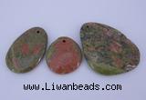 NGP939 5PCS 30-50mm*35-65mm freeform unakite gemstone pendants