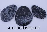 NGP947 5PCS 35-55mm*50-65mm freeform snowflake obsidian gemstone pendants