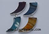 NGP9508 22*60mm - 25*65mm horn agate gemstone pendants wholesale