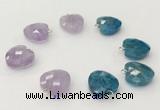 NGP9700 12mm faceted heart  mixed gemstone pendants wholesale