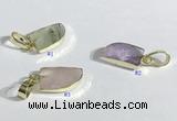 NGP9714 11*15mm horn-shaped  mixed gemstone pendants wholesale