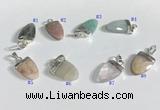 NGP9716 11*16mm arrowhead-shaped  mixed gemstone pendants wholesale