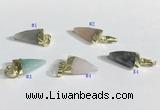 NGP9719 11*16mm arrowhead-shaped  mixed gemstone pendants wholesale