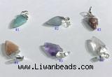 NGP9724 9*15mm arrowhead-shaped  mixed gemstone pendants wholesale