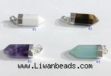 NGP9732 8*20mm sticks-shaped  mixed gemstone pendants wholesale