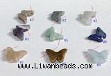 NGP9741 12*18mm butterfly-shaped  mixed gemstone pendants wholesale