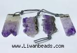 NGP9754 20*40mm-25*45mm freeform amethyst pendants wholesale