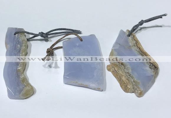 NGP9759 12*40mm-30*55mm freeform blue lace agate pendants