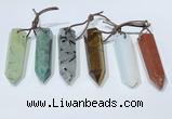 NGP9766 12*40mm-15*55mm sticks mixed gemstone pendants