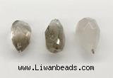 NGP9806 22*35mm - 25*40mm faceted nuggets smoky quartz pendants