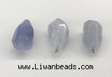 NGP9807 22*35mm - 25*40mm faceted nuggets blue lace agate pendants