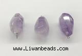 NGP9820 22*35mm - 25*40mm faceted nuggets lavender amethyst pendants