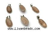 NGP9870 12*20mm oval sunstone pendant