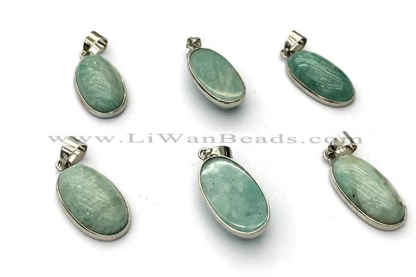 NGP9871 12*20mm oval amazonite pendant