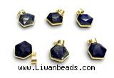 NGP9875 16mm faceted hexagon lapis lazuli pendant