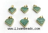 NGP9885 14*16mm faceted amazonite pendant