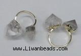 NGR103 13*18mm - 15*20mm faceted nuggets white crystal rings