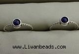 NGR1047 4mm coin lapis lazuli gemstone rings wholesale