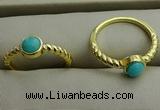 NGR1050 4mm coin synthetic turquoise rings wholesale