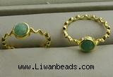 NGR1059 4mm coin amazonite gemstone rings wholesale