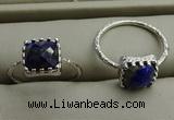 NGR1068 8*8mm square lapis lazuli gemstone rings wholesale