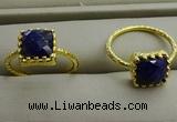 NGR1075 8*8mm square lapis lazuli gemstone rings wholesale