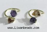 NGR1081 8*10mm - 10*12mm faceted nuggets Citrine & amethyst rings