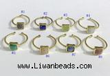 NGR1113 8mm square  mixed gemstone rings wholesale