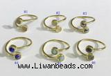 NGR1115 6mm coin  mixed gemstone rings wholesale