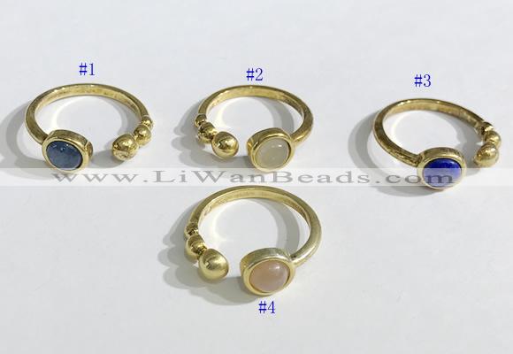 NGR1118 8mm coin  mixed gemstone rings wholesale