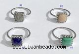 NGR1140 10mm square  mixed gemstone rings wholesale