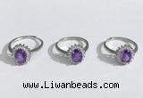 NGR1145 6*8mm faceted oval amethyst gemstone rings wholesale