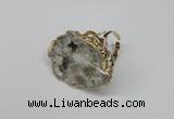 NGR124 30*40mm - 35*45mm freeform plated druzy quartz rings