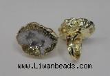 NGR125 30*40mm - 35*45mm freeform plated druzy quartz rings