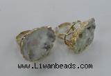 NGR127 30*35mm - 35*40mm freeform plated druzy quartz rings