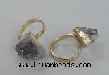 NGR135 15*20mm - 18*25mm freeform plated druzy amethyst rings