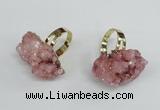 NGR16 18*25mm - 25*30mm nuggets plated druzy quartz rings