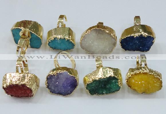 NGR164 22*30mm - 25*30mm freeform druzy agate rings wholesale