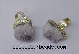 NGR166 18*25mm - 20*25mm freeform druzy amethyst rings wholesale