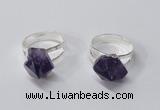 NGR168 10*14mm - 12*16mm faceted nuggets amethyst gemstone rings