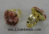 NGR178 25*30mm druzy agate gemstone rings wholesale