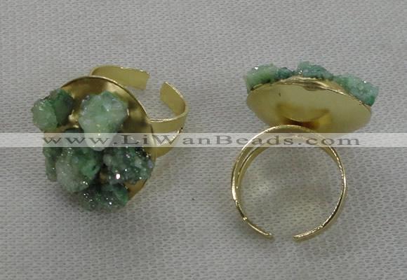 NGR180 25*30mm druzy agate gemstone rings wholesale