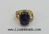 NGR2012 10*15mm faceted oval lapis lazuli gemstone rings