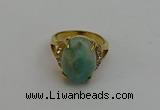 NGR2028 10*15mm faceted oval amazonite gemstone rings