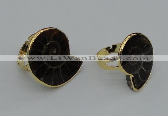 NGR206 25*25mm – 25*30mm carved ammonite rings wholesale