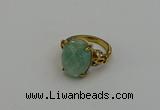 NGR2088 10*15mm faceted oval amazonite gemstone rings